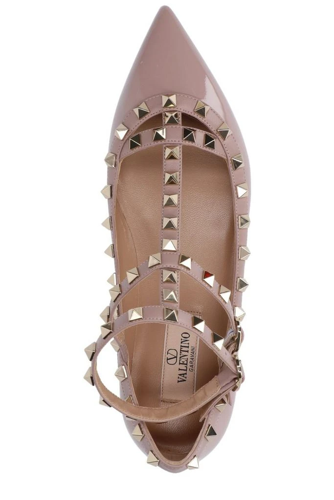 商品Valentino|Valentino Garavani Rockstud Pointed Toe Ballerina Shoes,价格¥4329,第5张图片详细描述