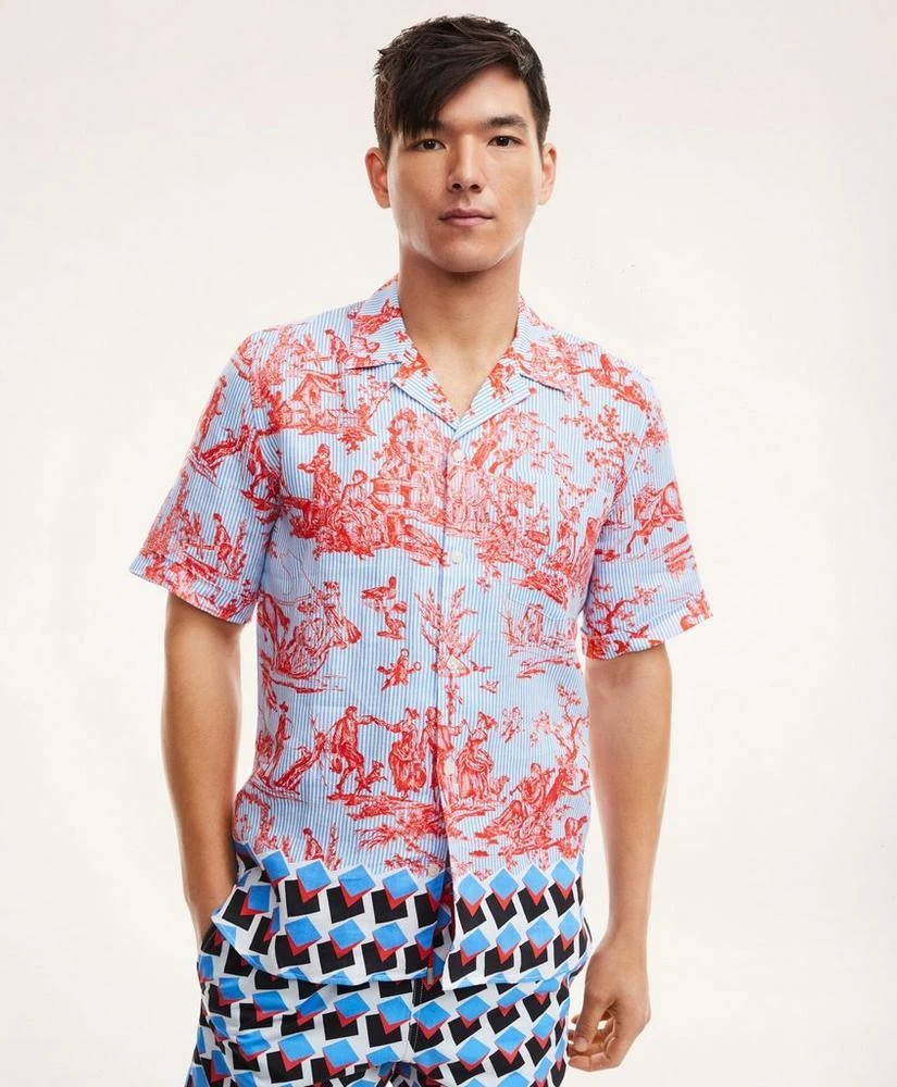 商品Brooks Brothers|Brooks Brothers Et Vilebrequin Bowling Shirt in the Toile Print,价格¥1233,第1张图片