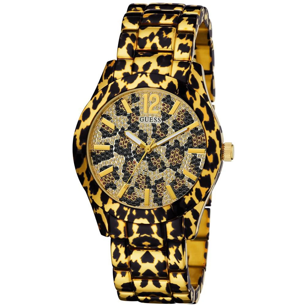 商品GUESS|Women's Leopard Print Stainless Steel Bracelet Watch 40mm,价格¥1042,第2张图片详细描述