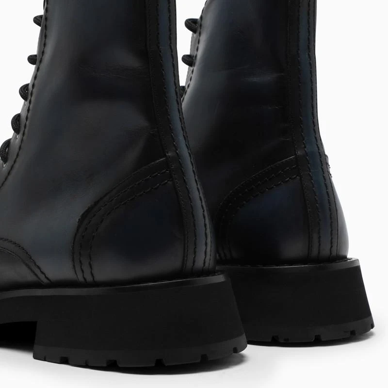 Anthracite high laced up shoes in leather 商品