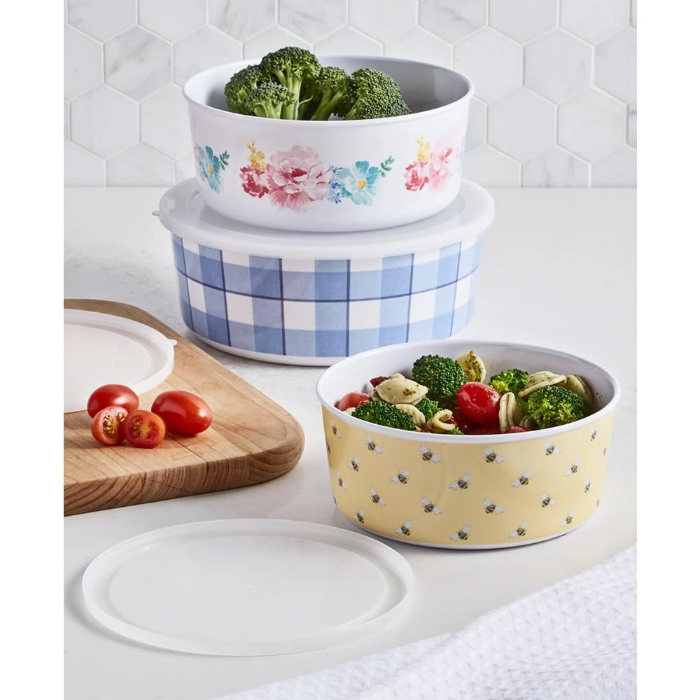商品Martha Stewart|Garden Party Melamine Nesting Food Storage Containers with Lids, Set of 3, Created for Macy's,价格¥172,第1张图片