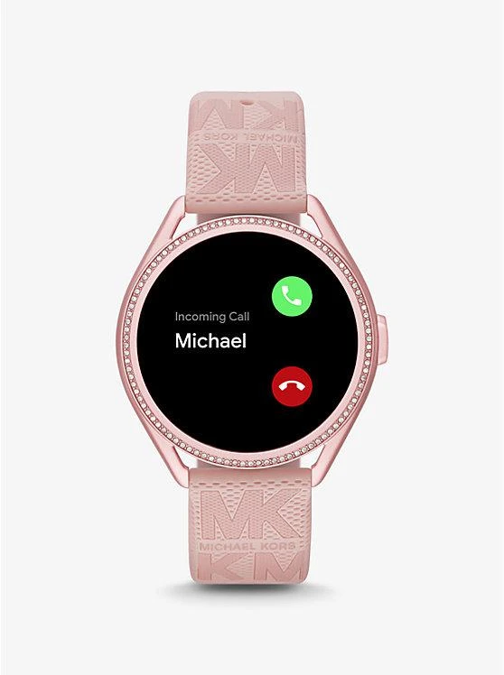 Michael Kors Access Gen 5E MKGO Pink-Tone and Logo Rubber Smartwatch 商品