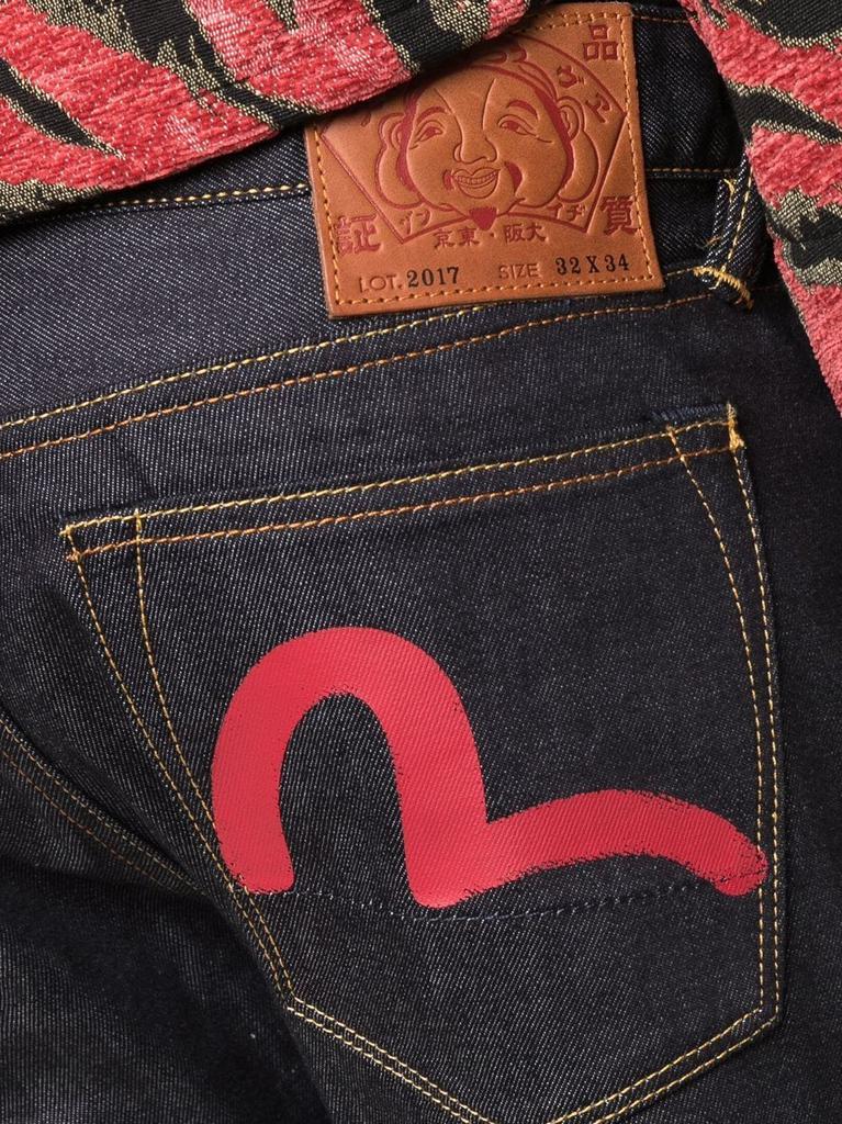 EVISU - Logo Print Denim Cotton Jeans商品第5张图片规格展示