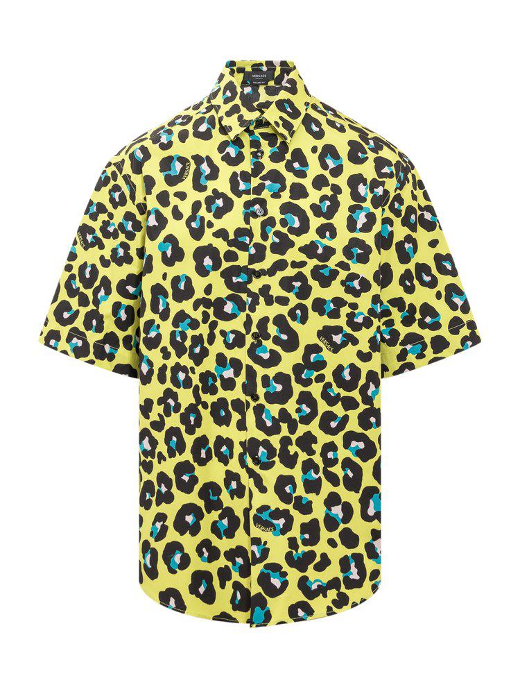 Versace Leopard Pattern Short Sleeved Shirt商品第1张图片规格展示