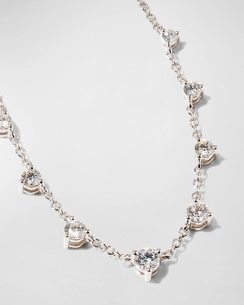 商品Memoire|White Gold Round 9-Diamond Necklace, 18"L, 0.37-0.43tcw,价格¥14537,第3张图片详细描述