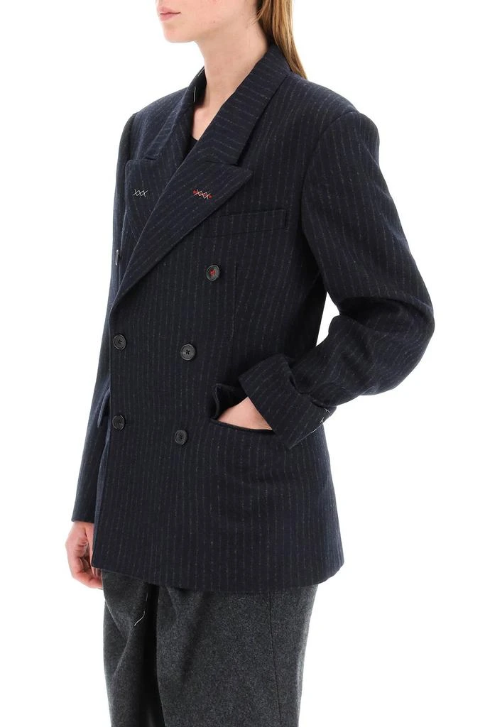 商品MAISON MARGIELA|Maison margiela pinstriped wool double-breasted blazer,价格¥7618,第4张图片详细描述