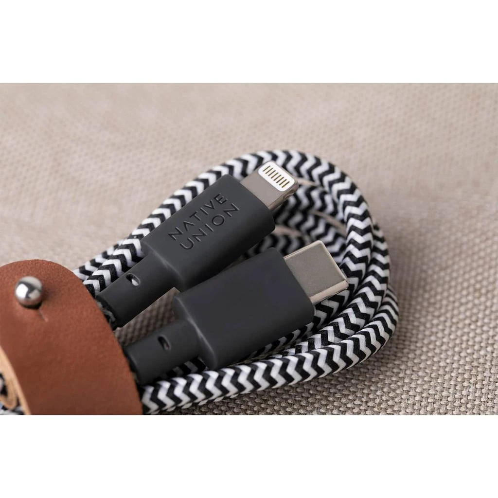 商品Native Union|Native Union Belt Cable 1.2m - USB C - Lightning - Zebra,价格¥134,第3张图片详细描述