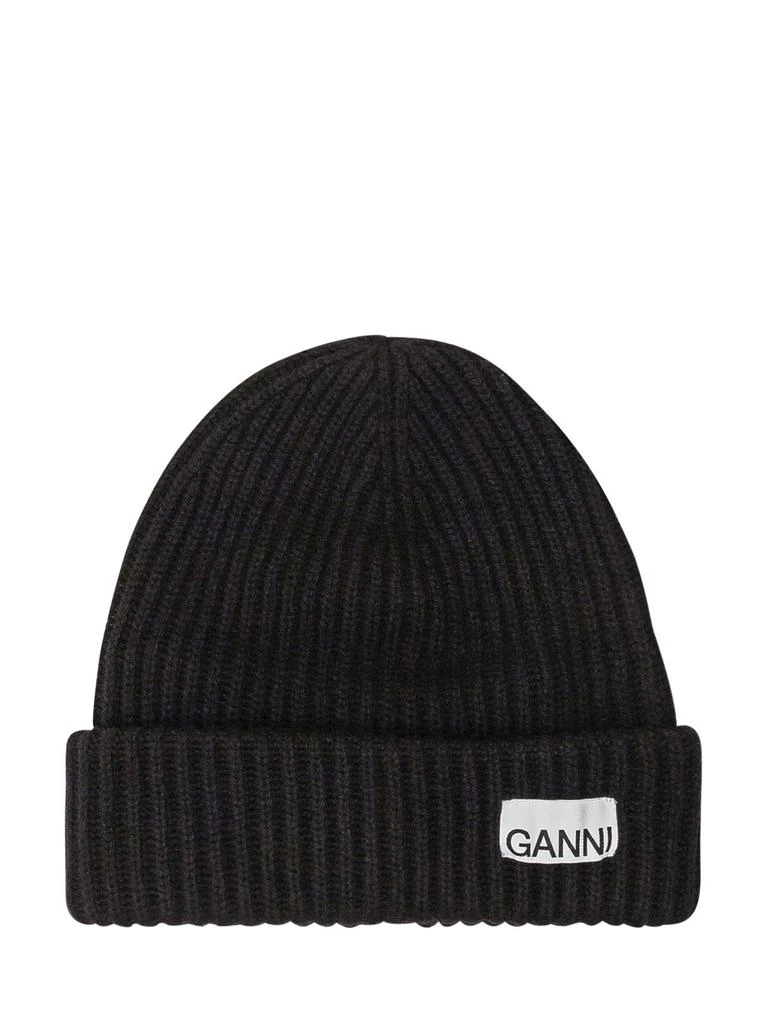 商品Ganni|Ganni Logo Patch Oversized Knitted Beanie,价格¥506,第1张图片