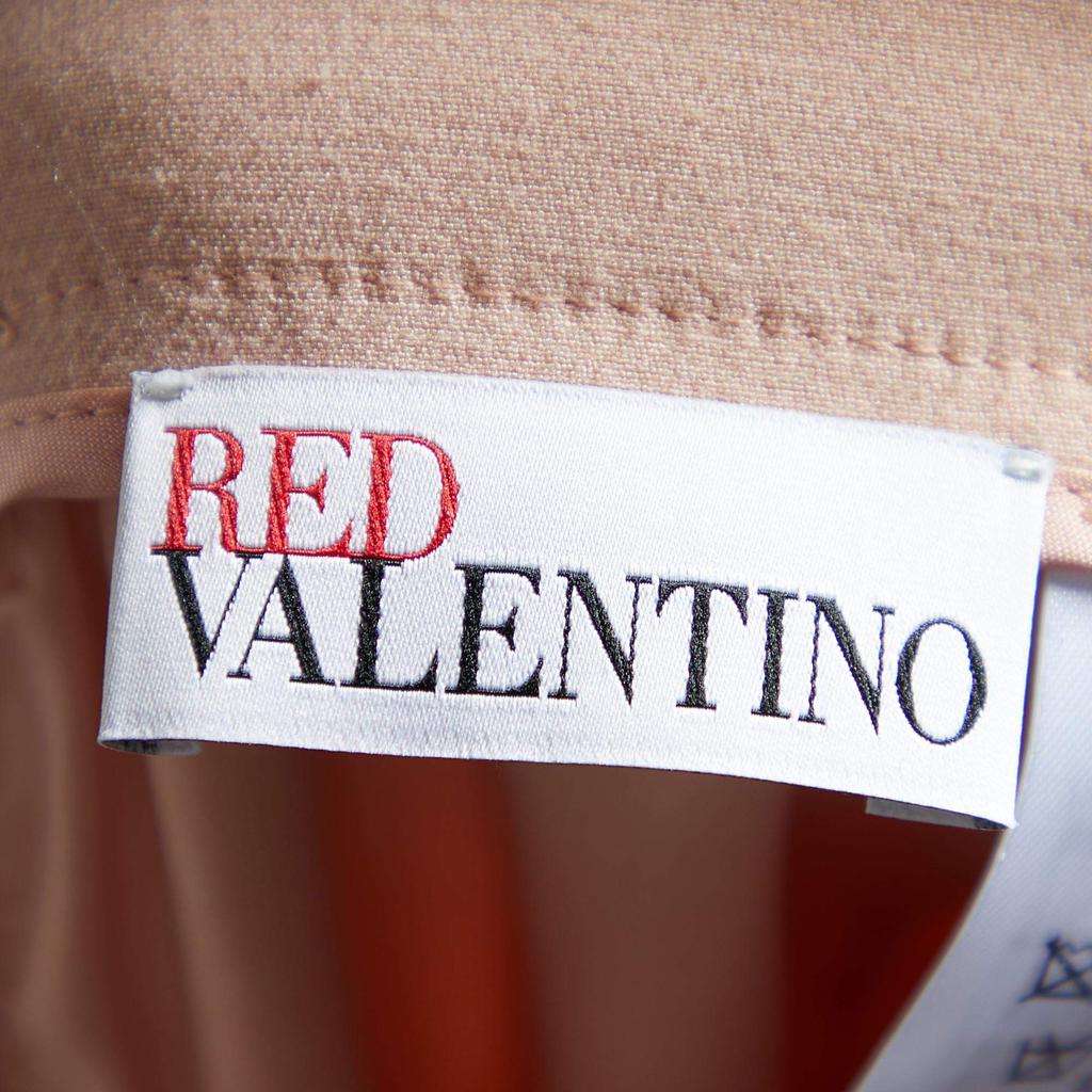 RED Valentino Light Pink Crepe Contrast Ruffle Trim Mini Skirt S商品第4张图片规格展示
