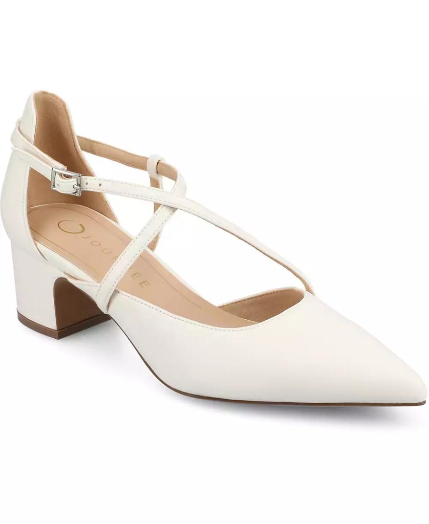 Galvinn Damen-Pumps mit Riemchen, spitzer Zehenpartie und Blockabsatz image 2