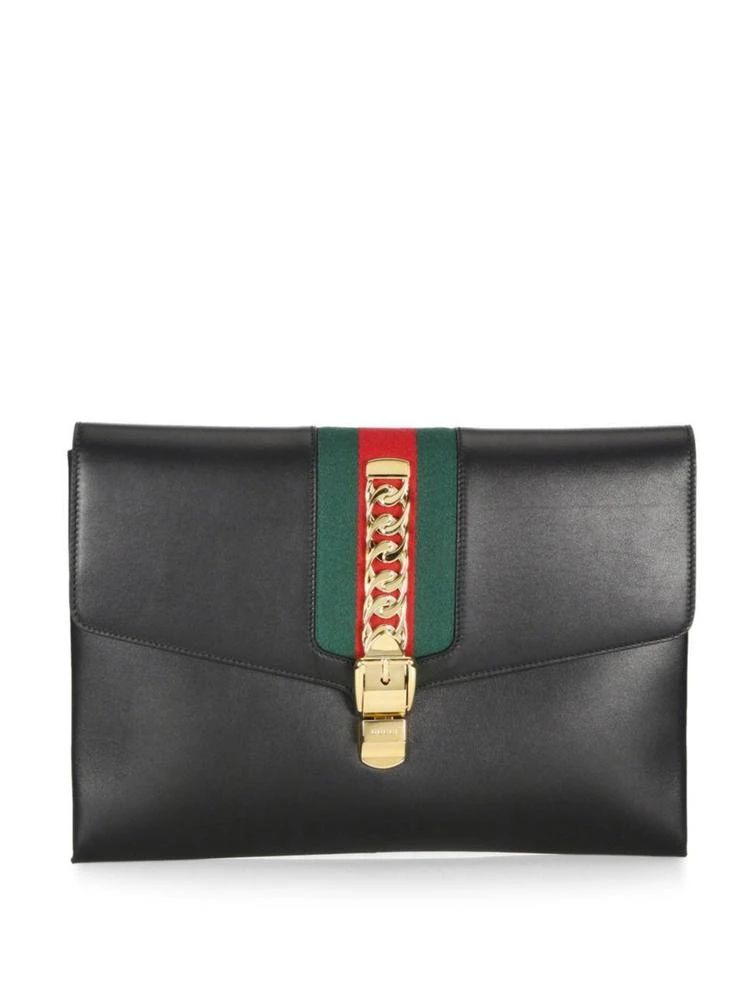 商品Gucci|Sylvie Leather Maxi Clutch,价格¥18665,第1张图片