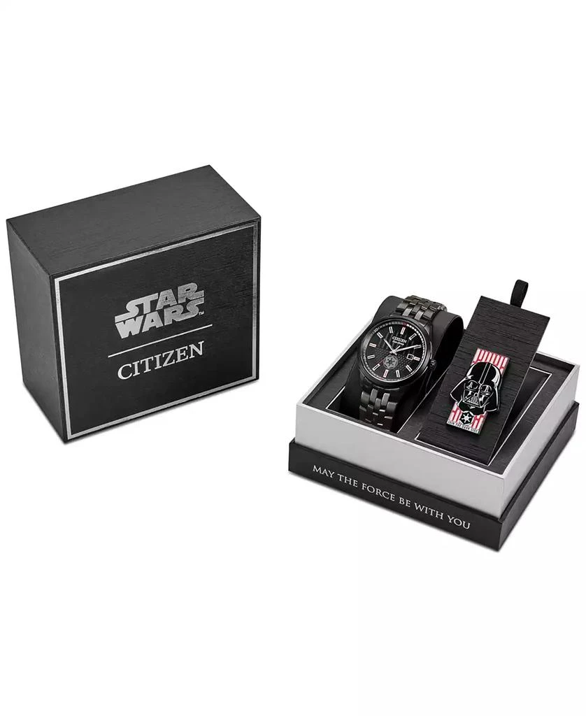 Eco-Drive Men's Star Wars Darth Vader Black-Tone Stainless Steel Bracelet Watch 41mm Gift Set 商品