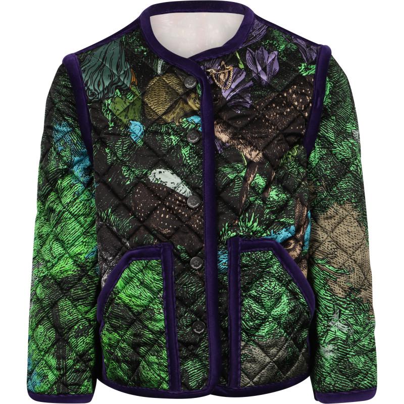Magical forest print reversible quilted jacket in green商品第2张图片规格展示