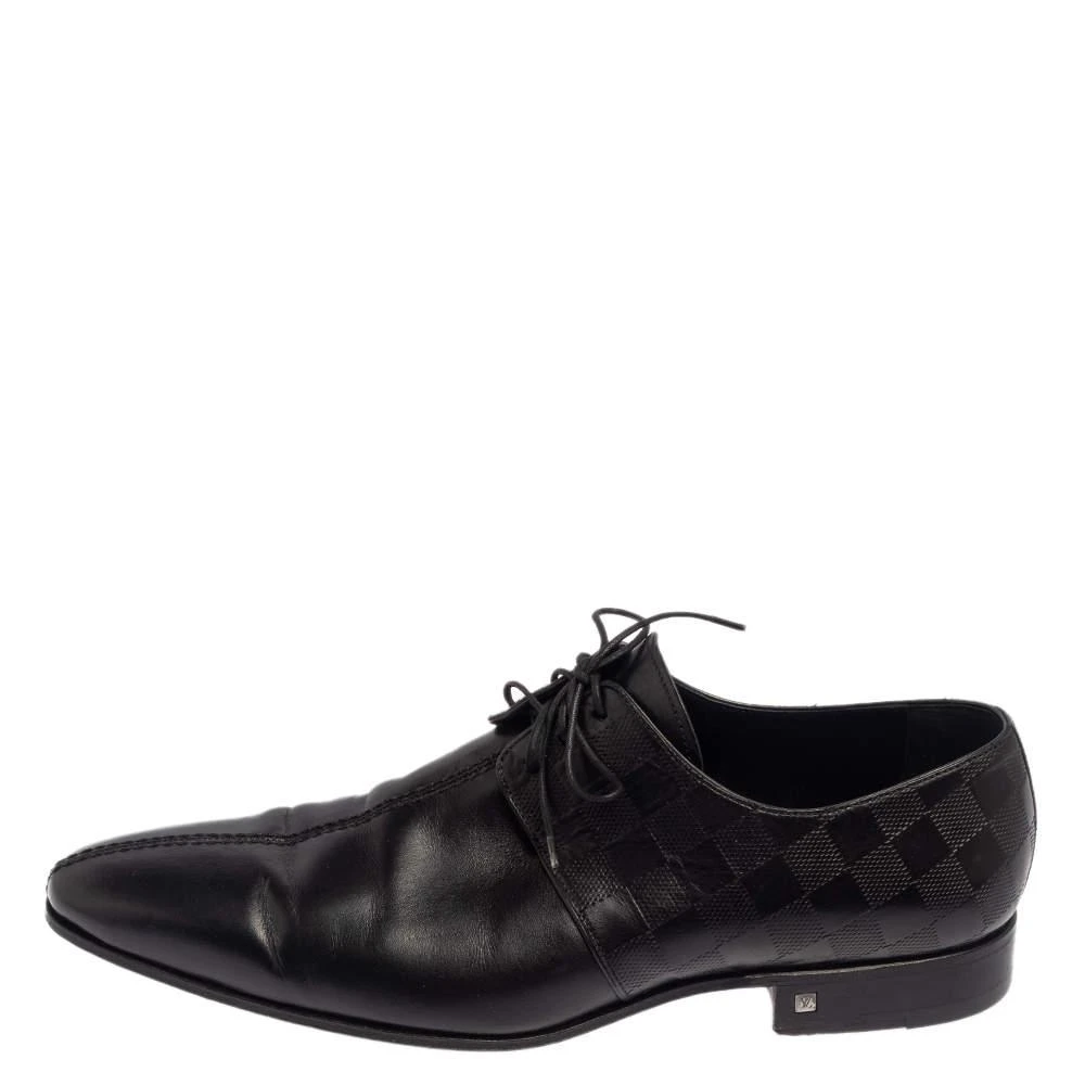 商品[二手商品] Louis Vuitton| Louis Vuitton Black Damier Leather Lace Up Oxfords Size 43,价格¥3757,第2张图片详细描述
