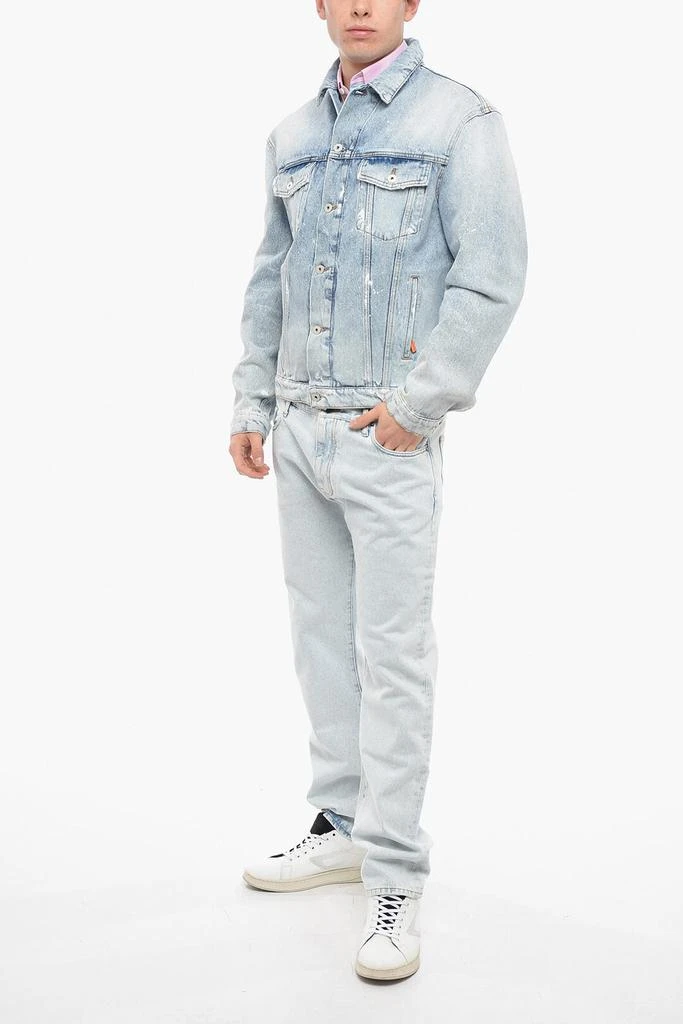 商品Heron Preston|Distressed Denim Jacket with Logo Patch,价格¥4242,第4张图片详细描述