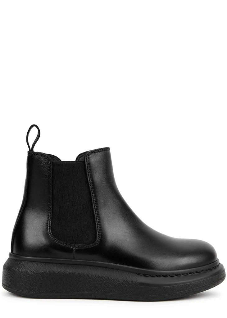 商品Alexander McQueen|KIDS Black leather Chelsea boots,价格¥1210,第1张图片