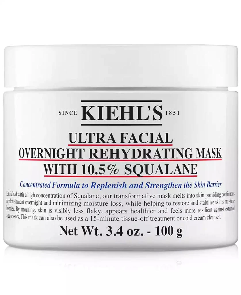 商品Kiehl's|Ultra Facial Overnight Hydrating Mask With 10.5% Squalane, 3.4 oz.,价格¥342,第1张图片