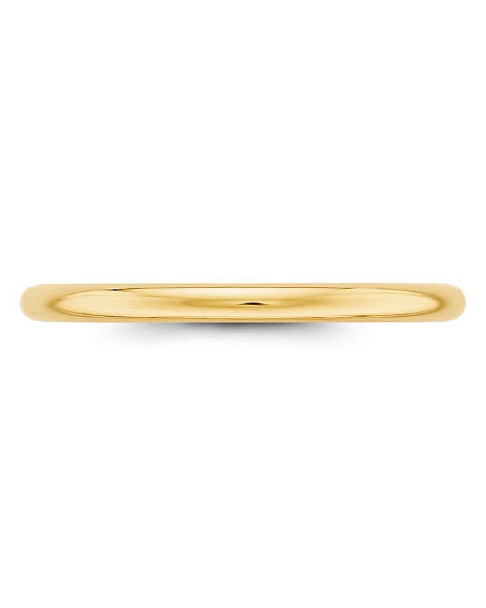 商品Bloomingdale's|Men's 2mm Half Round Band Ring in 14K Yellow Gold or 14K White Gold,价格¥3172,第4张图片详细描述
