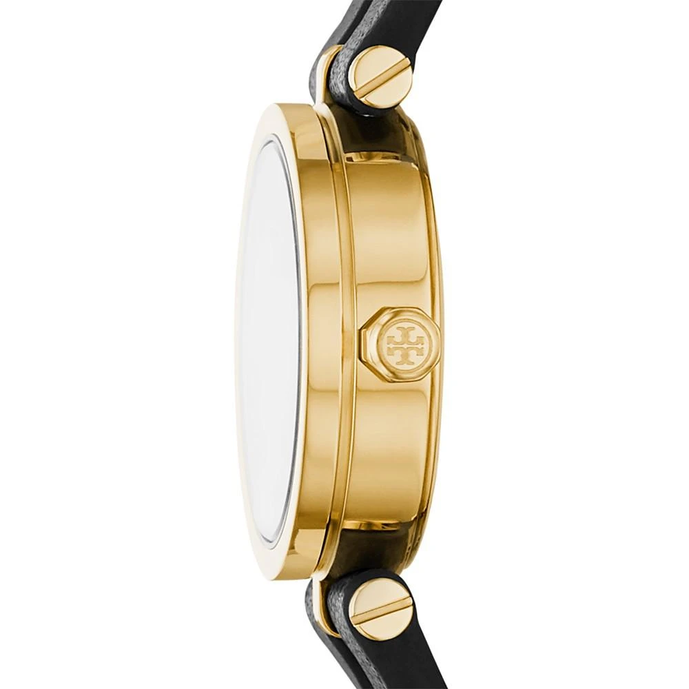 商品Tory Burch|Women's Gold-Tone Logo Black Leather Strap Watch 22mm,价格¥1690,第2张图片详细描述