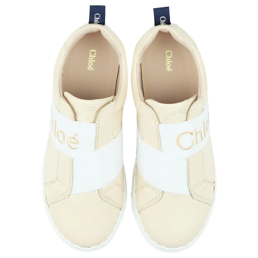 商品Chloé|Pale Pink Logo Trainers,价格¥671,第2张图片详细描述