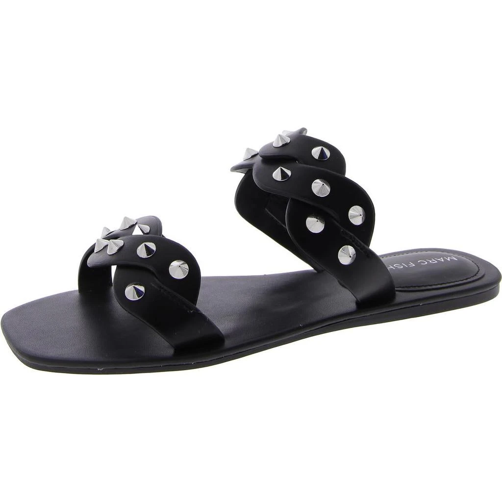商品Marc Fisher|Marc Fisher Womens Bodil Faux Leather Metallic Slide Sandals,价格¥131,第3张图片详细描述