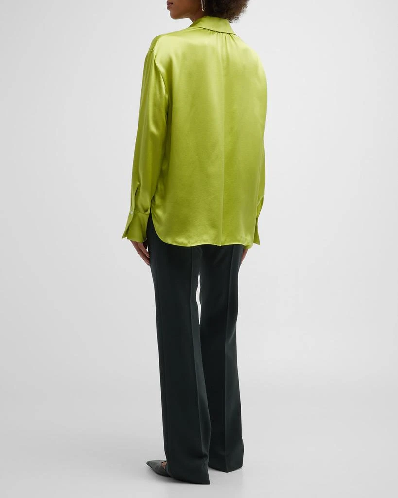 商品Vince|Ruched-Back Collared Silk Blouse,价格¥2795,第5张图片详细描述