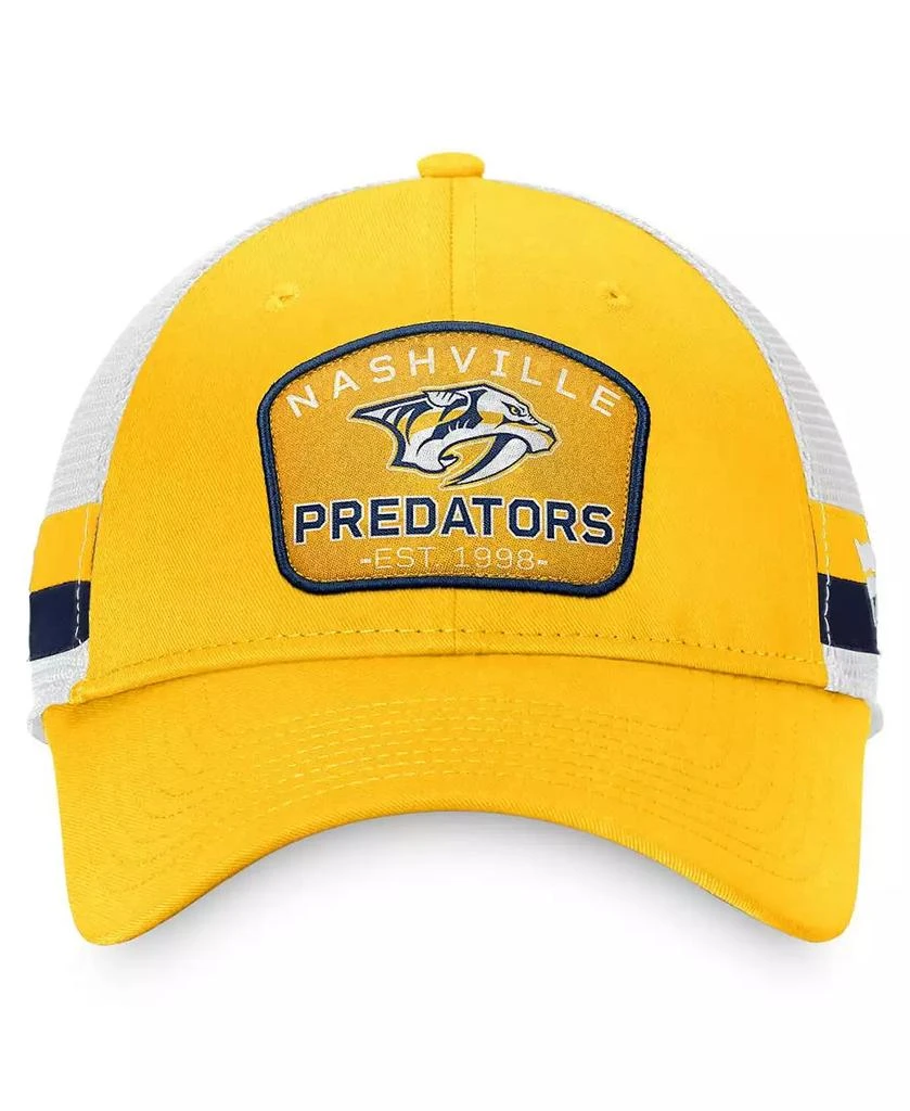 商品Fanatics|Men's Gold, White Nashville Predators Fundamental Striped Trucker Adjustable Hat,价格¥208,第2张图片详细描述