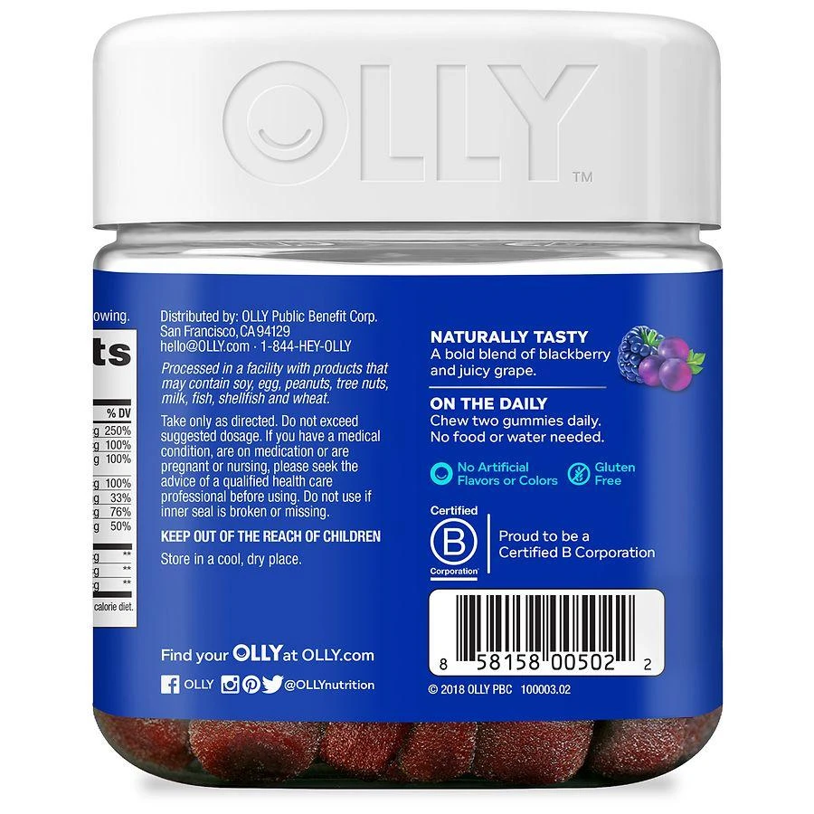 商品OLLY|Olly 男士综合维生素 黑莓口味 90粒,价格¥134,第4张图片详细描述