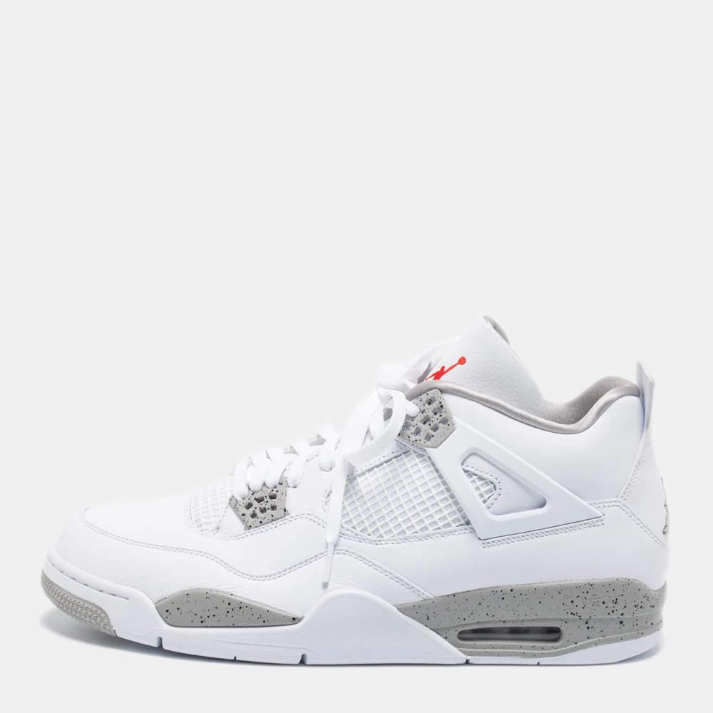 商品Jordan|Air Jordan 4 Retro 'White Oreo' Leather Lace Up Sneakers Size 49.5,价格¥3256,第1张图片