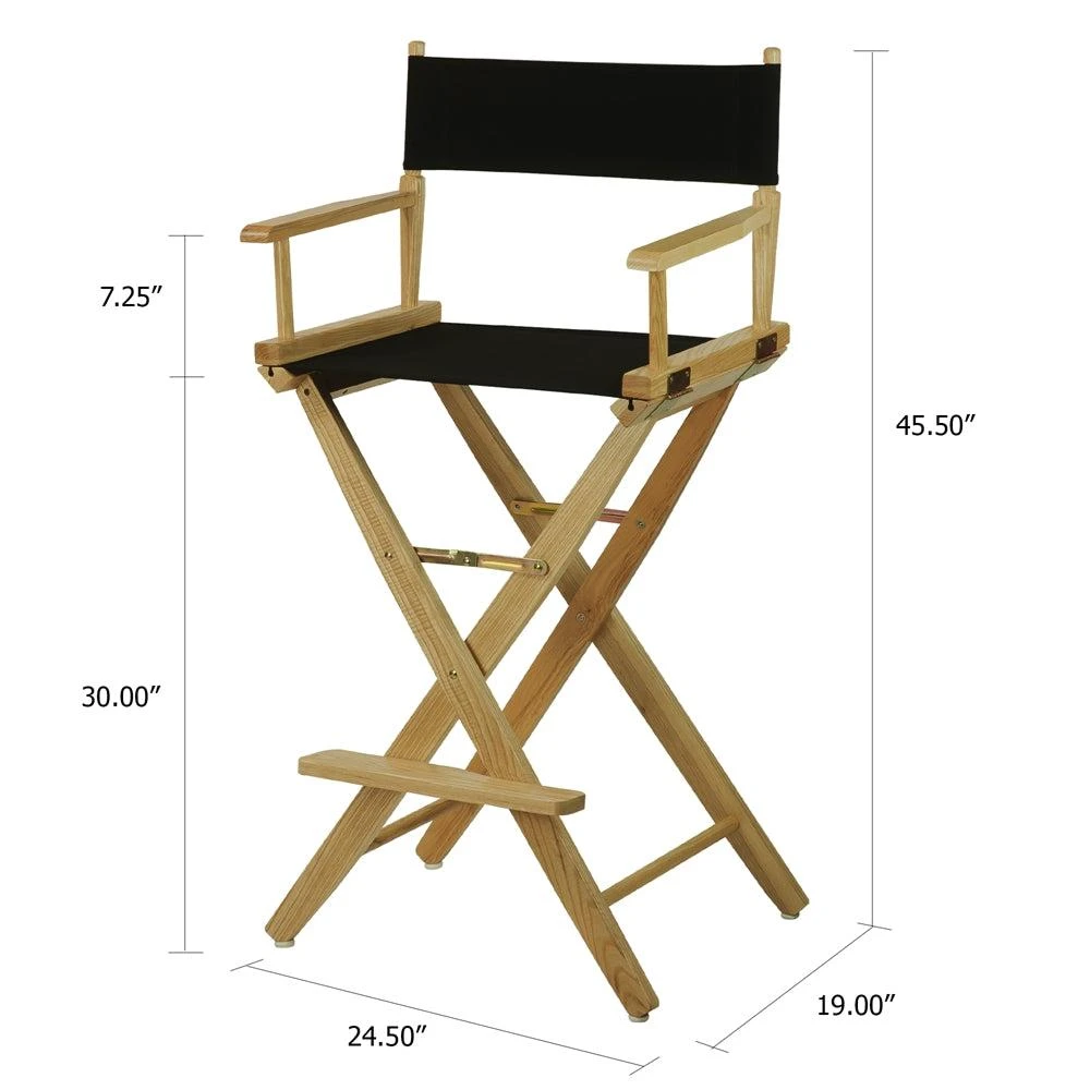 商品American Trails|Extra-Wide Premium 30"  Directors Chair Natural Frame W/Black Color Cover,价格¥1122,第5张图片详细描述