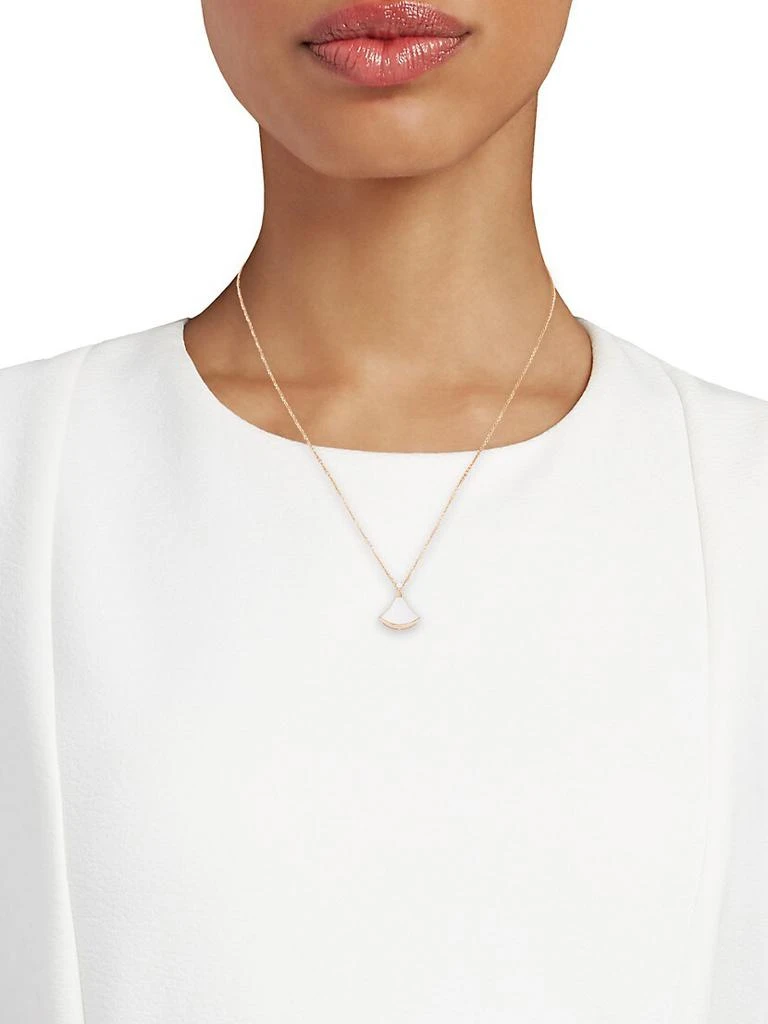 商品BVLGARI|Divas' Dream 18K Rose Gold, Mother-Of-Pearl & Diamond Pendant Necklace,价格¥15660,第2张图片详细描述
