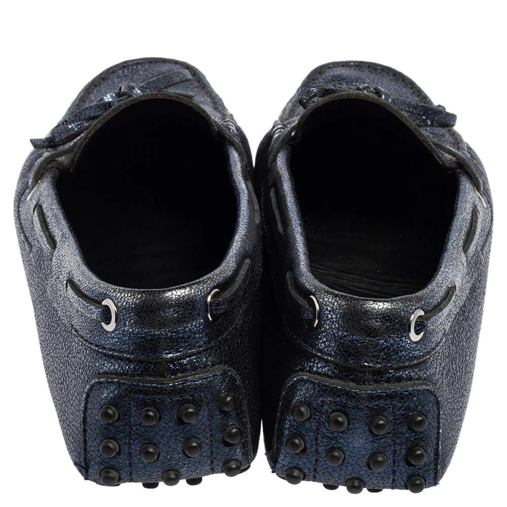 商品[二手商品] Tod's|Tod's Metallic Blue Leather Gommino Slip On Loafers Size 38,价格¥805,第5张图片详细描述
