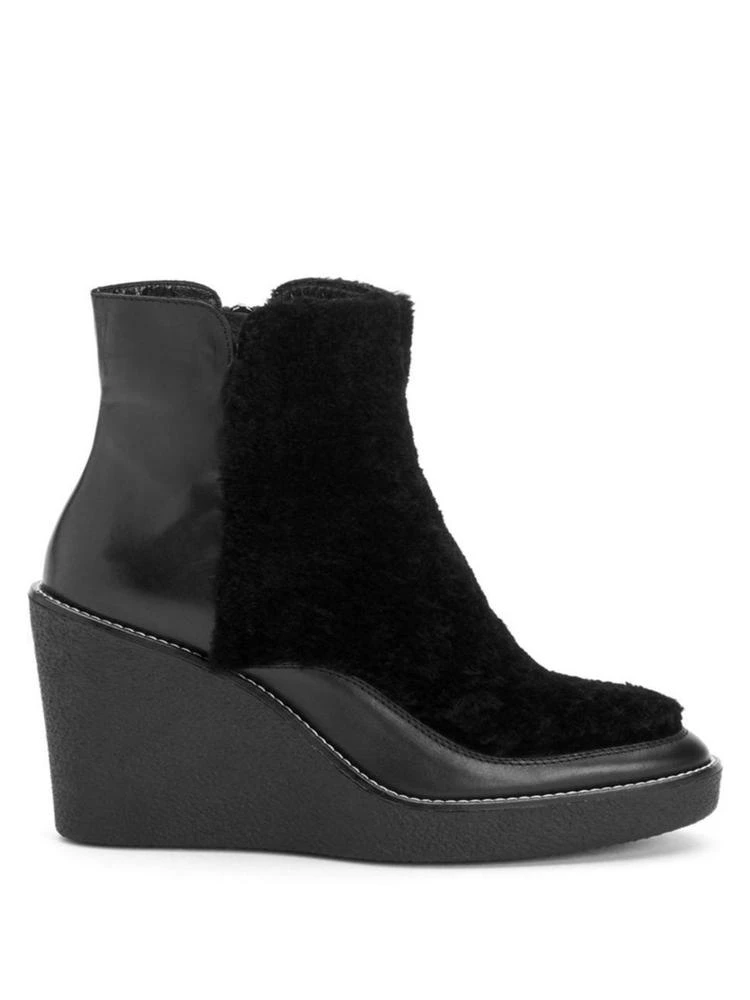 商品Aquatalia|Violett Shearling & Leather Wedge Booties,价格¥1494,第4张图片详细描述