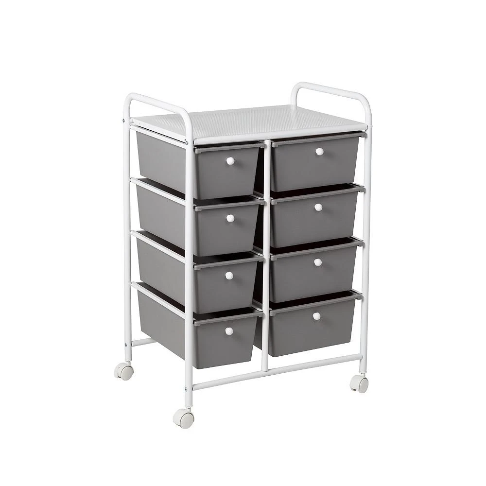 商品Honey Can Do|Metal Rolling Cart with 8 Plastic Storage Drawers,价格¥1146,第1张图片