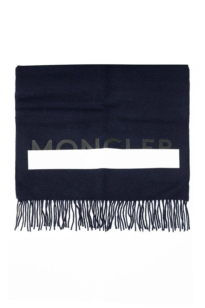 商品Moncler|Moncler Logo Printed Fringed Edge Scarf,价格¥1965,第1张图片