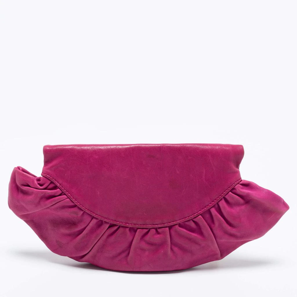 商品[二手商品] Dior|Dior Purple Leather Gipsy Fold Over Clutch,价格¥2731,第4张图片详细描述