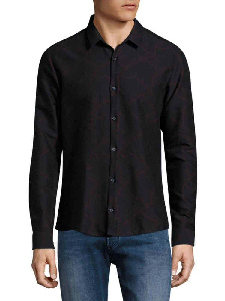 商品Hugo Boss|Geometric Print Slim-Fit Shirt,价格¥548,第1张图片