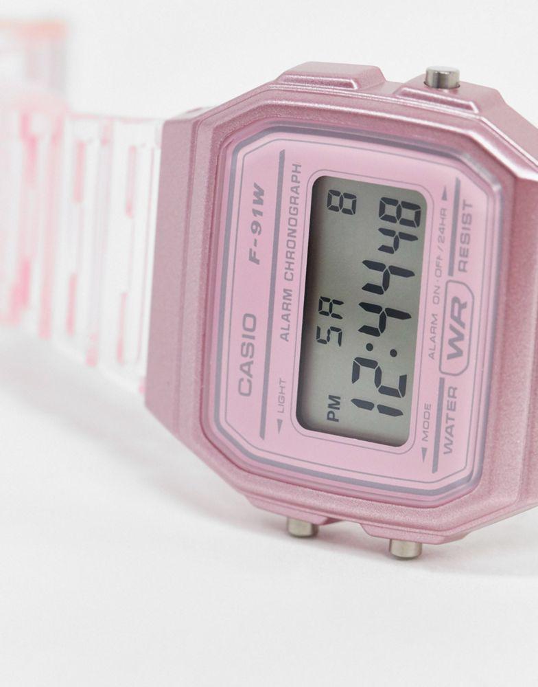 商品Casio|Casio F-91WS-4EF digital watch in pink,价格¥248,第5张图片详细描述