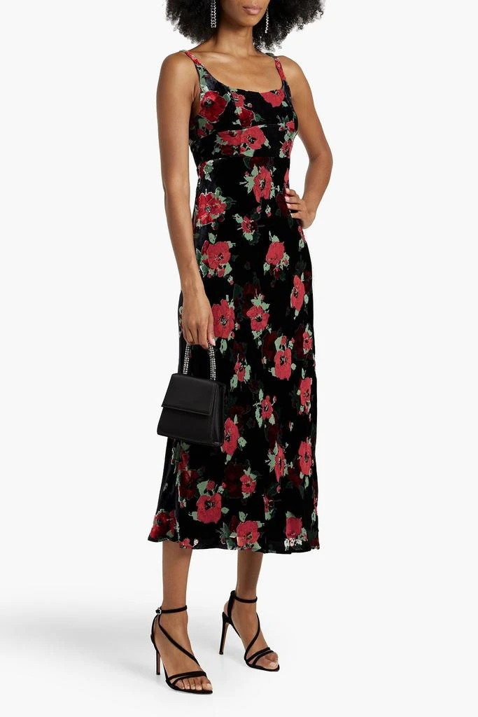 商品Rixo|Benedict floral-print devoré-velvet midi dress,价格¥1087,第2张图片详细描述