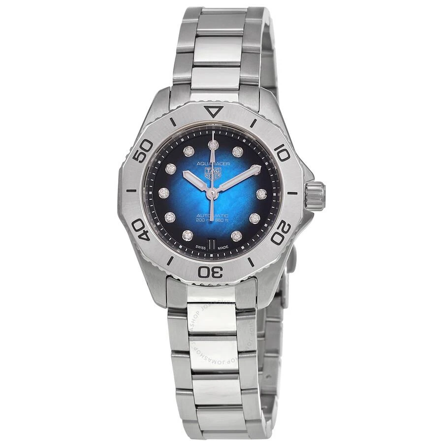 商品TAG Heuer|Aquaracer Automatic Diamond Blue Dial Ladies Watch WBP2411.BA0622,价格¥18702,第1张图片