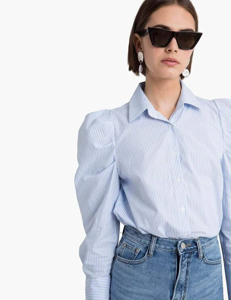 商品Pixie Market|Striped Puffy Sleeve Shirt,价格¥369,第1张图片