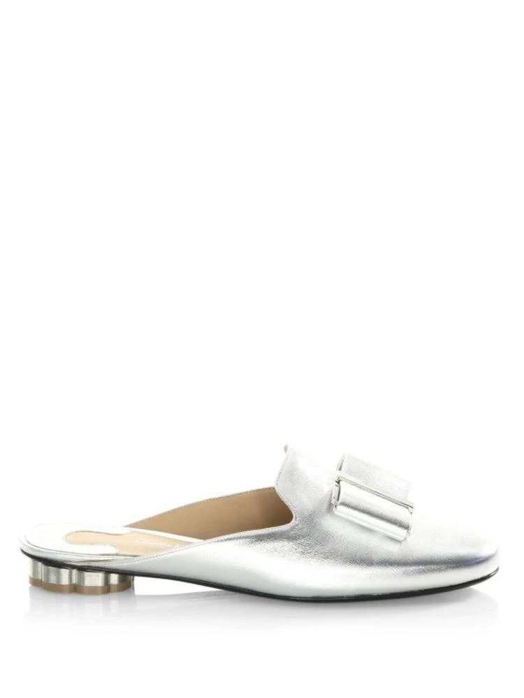 商品Salvatore Ferragamo|Sciacca Metallic Leather Loafer Slides,价格¥1338,第5张图片详细描述