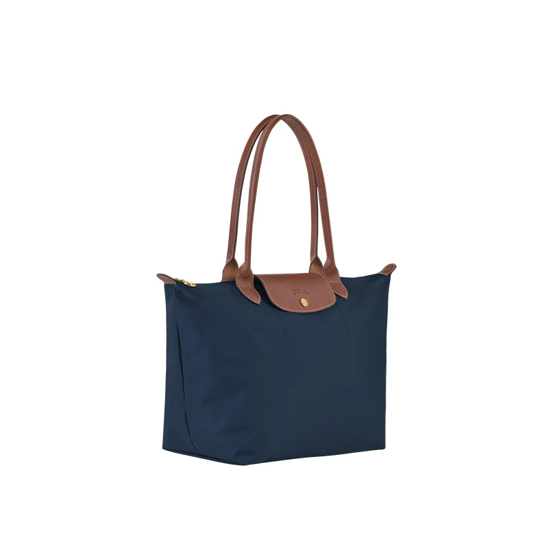 LONGCHAMP/珑骧 女士深蓝色帆布金色五金按扣拉链开合大号托特包 商品