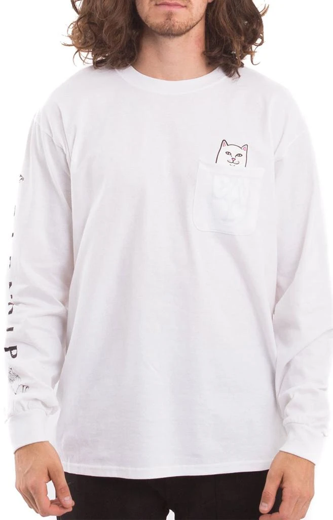 商品RIPNDIP|Lord Nermal Pocket L/S Shirt - White ,价格¥187,第1张图片