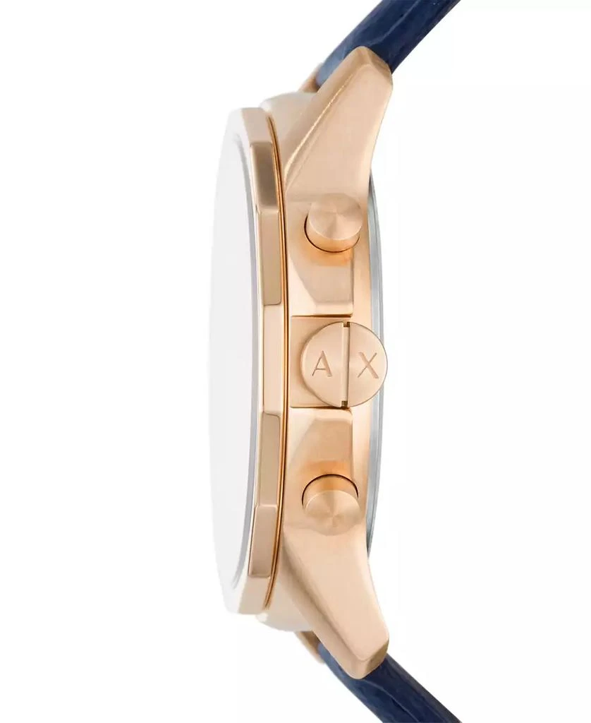 商品Armani Exchange|Men's Chronograph Blue Leather Strap Watch 44mm,价格¥1677,第4张图片详细描述