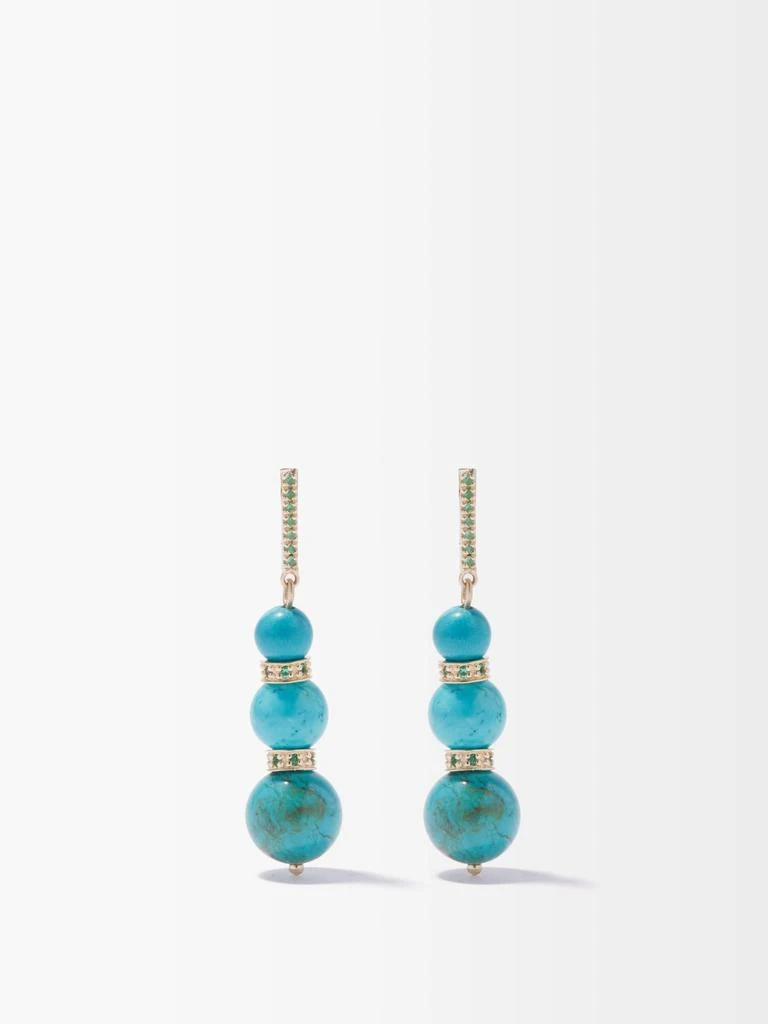 商品MATEO|Emerald, turquoise & 14kt gold earrings,价格¥25347,第1张图片