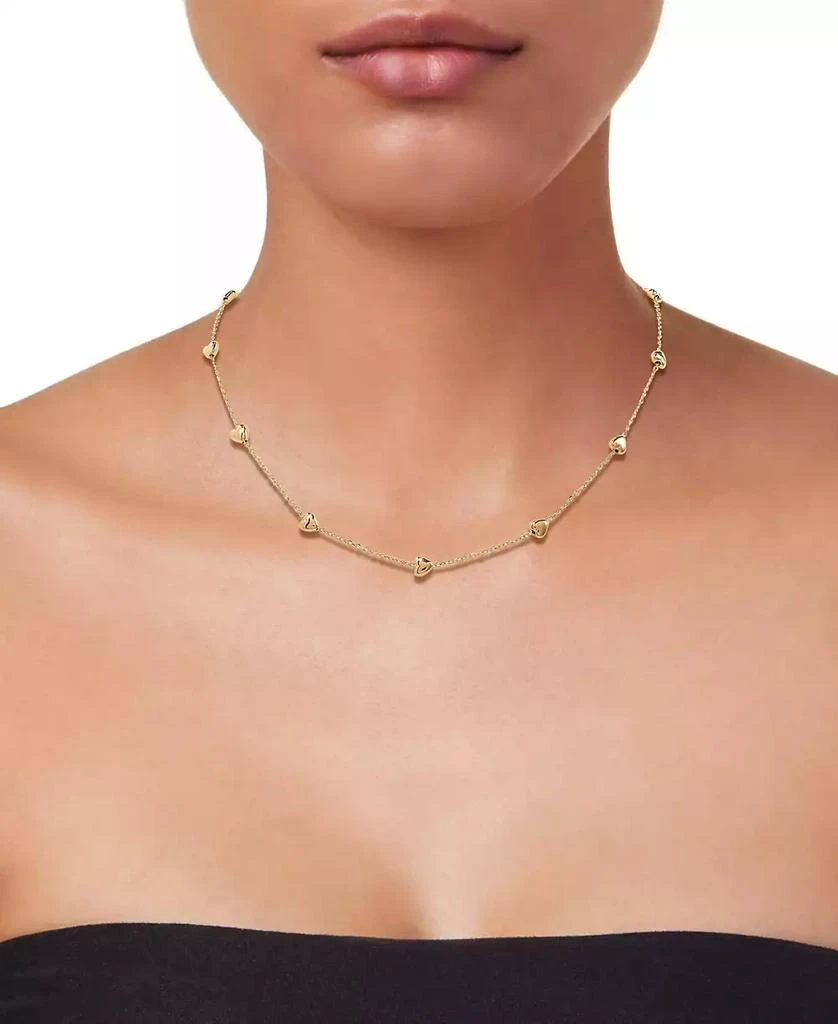 商品Macy's|Polished Puffed Heart 18" Station Necklace in 10k Yellow Gold,价格¥2872,第2张图片详细描述