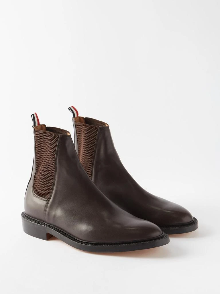 商品Thom Browne|Tricolour-trim leather Chelsea boots,价格¥4895,第5张图片详细描述