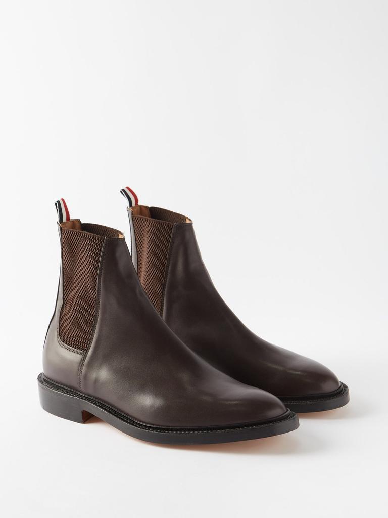 商品Thom Browne|Tricolour-trim leather Chelsea boots,价格¥9546,第7张图片详细描述