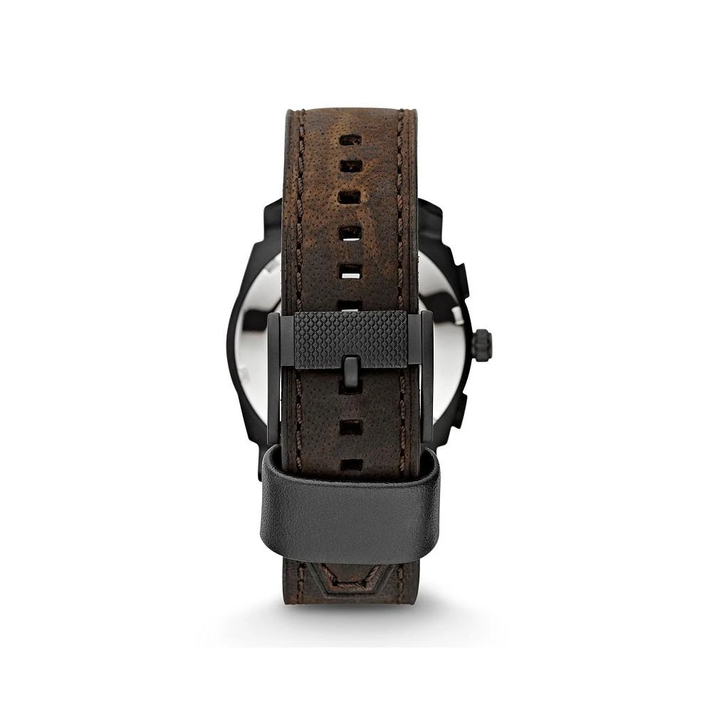 商品Fossil|Machine Mid-Size Chronograph Brown Leather Watch 42mm,价格¥875,第2张图片详细描述